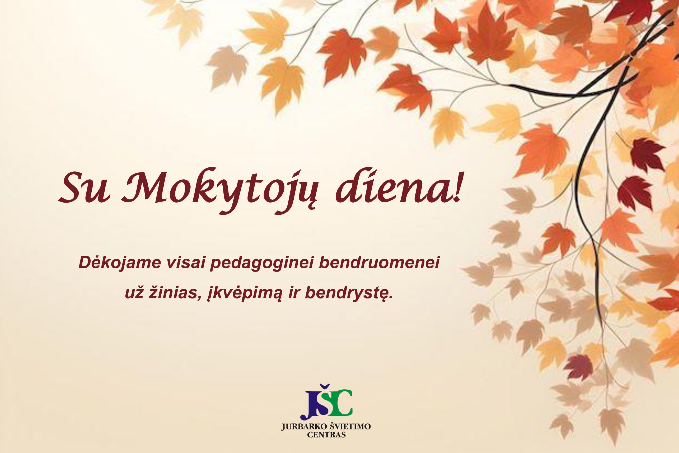 Su Mokytojų diena!